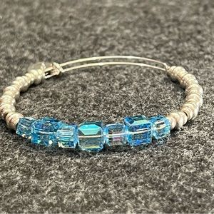 Alex and Ani Swarovski Crystal blue and silver Bangle Bracelet